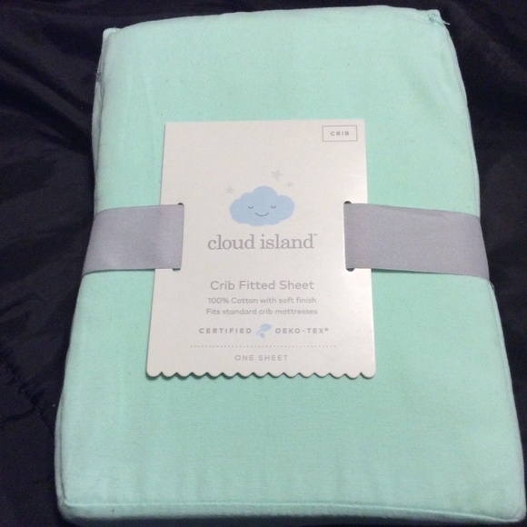 Bedding Fitted Crib Sheet Solid Cloud Island Mint New Poshmark